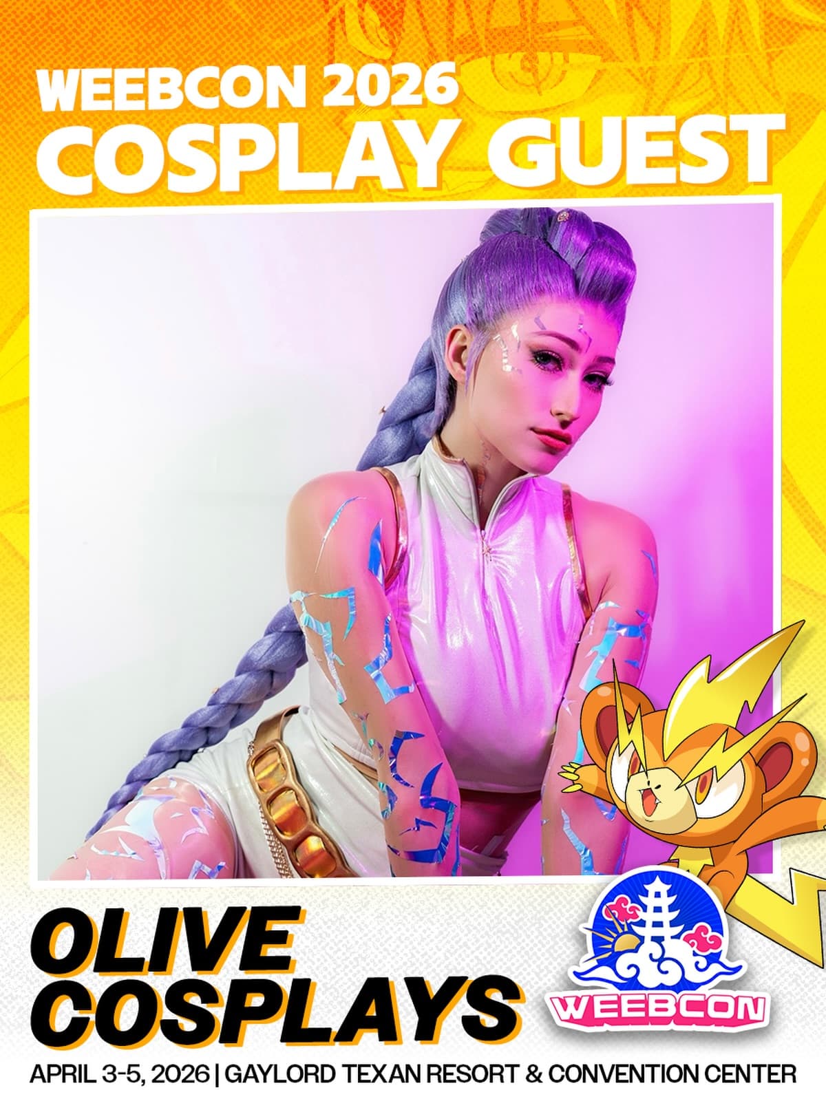 🗣️ COSPLAY RED CARPET 🗣️
Welcome our FINAL Cosplay Guest, well known for her Rumi cosplay - which would be perfect for meeting Jinu and Mira at our show 👀
💪 Shonen Faction Member | Olive | @olivecosplayss
Olive is a DFW based Master level cosplayer and pattern maker! Her happy place is the green room of a masquerade, talking technique with other makers. She loves teaching technical skills and aspires to one day have a weenie dog!
Our Cosplay Guests are locked in.
The Cosplay Contest is locked in.
Are YOU locked in with a badge??
Better grab it now before they are officially sold out, don’t look now but we are finally in the FINAL DAYS BEFORE-
⛅️ WeebCon 2026 ⛅️