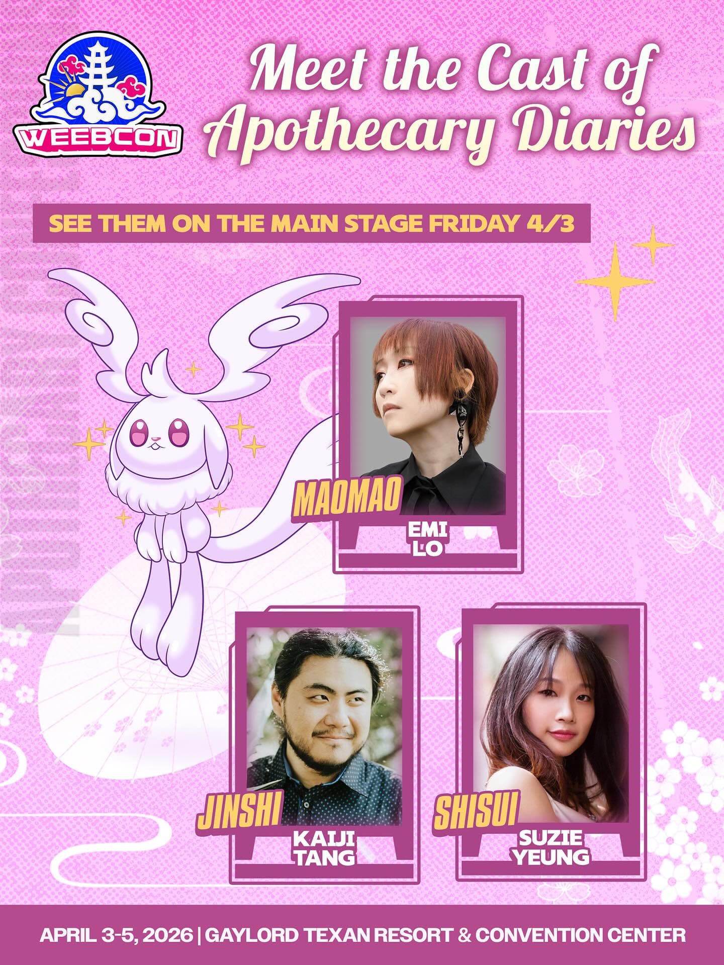 🌥️MEET THE CAST🌥️
Don’t let the floral backdrop fool you 🌺
This really a show for Seinen fans 😰
We have this and so much more happening on our main stage and throughout the show.
Only 9 days until the largest celebration of anime in Texas pops off. Oh? You didn’t hear? Yeah it’s actually all at-
🌥️WeebCon 2026🌥️